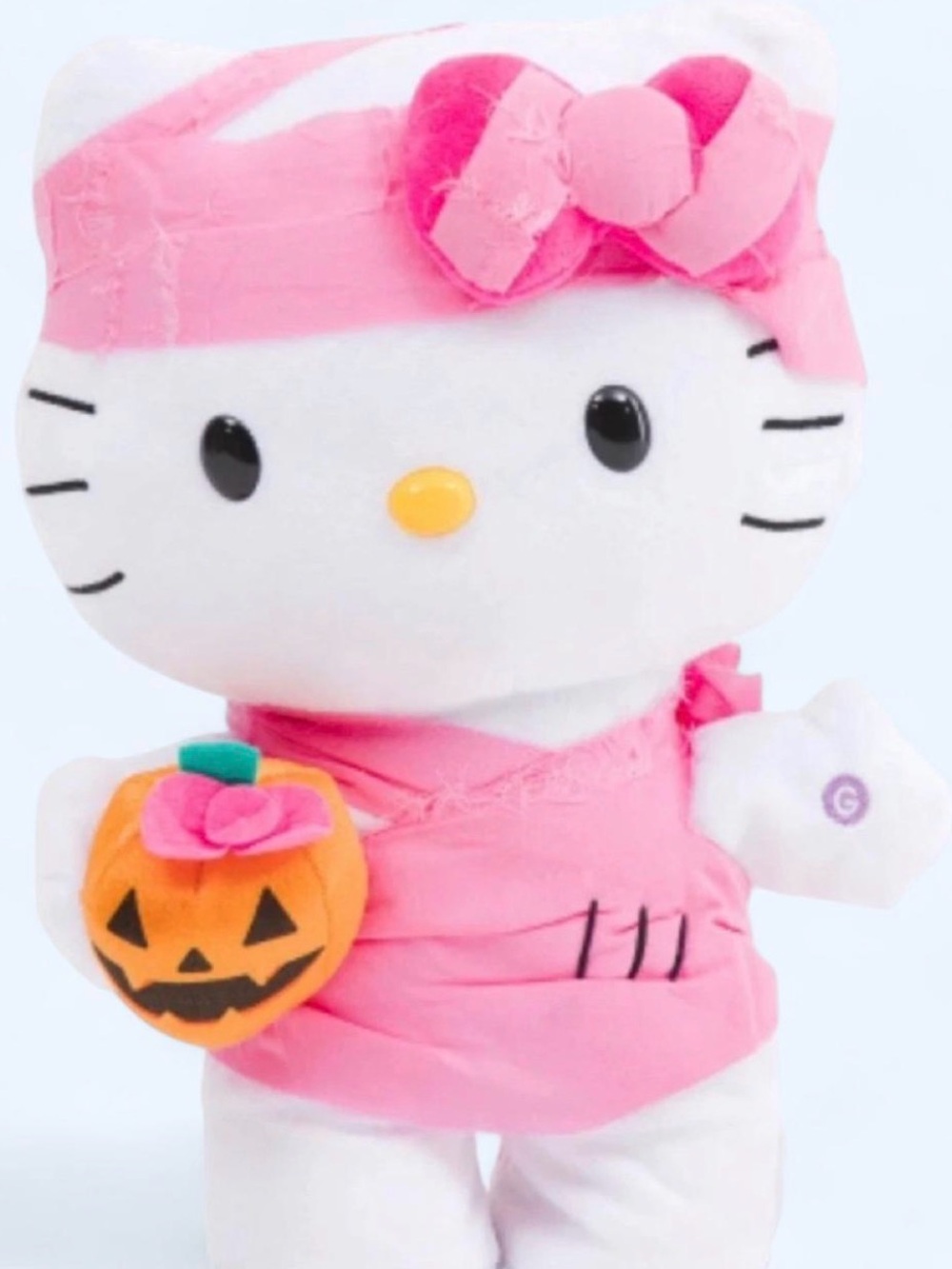 Hello Kitty Pink Halloween Mummy Plush with Pumpkin